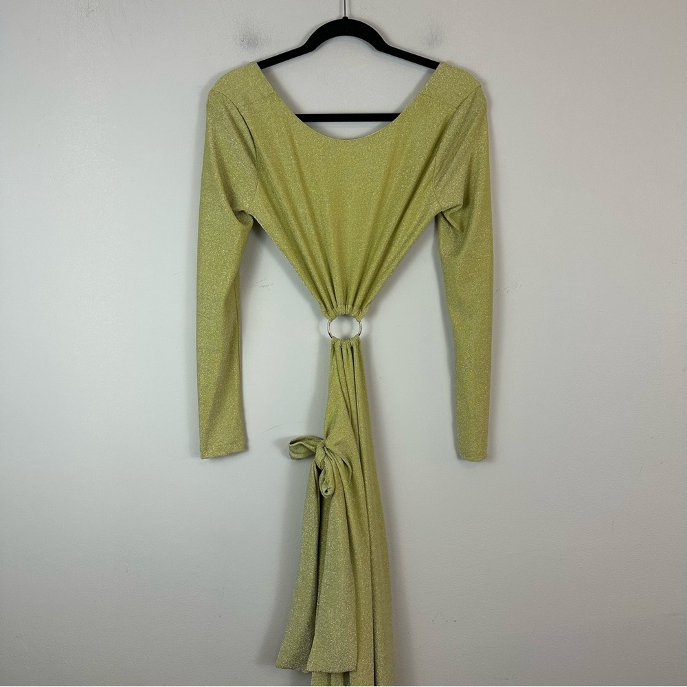 Meshki | Christina Backless Maxi Wrap Dress Green Size Large Women's - Picture 2 of 6